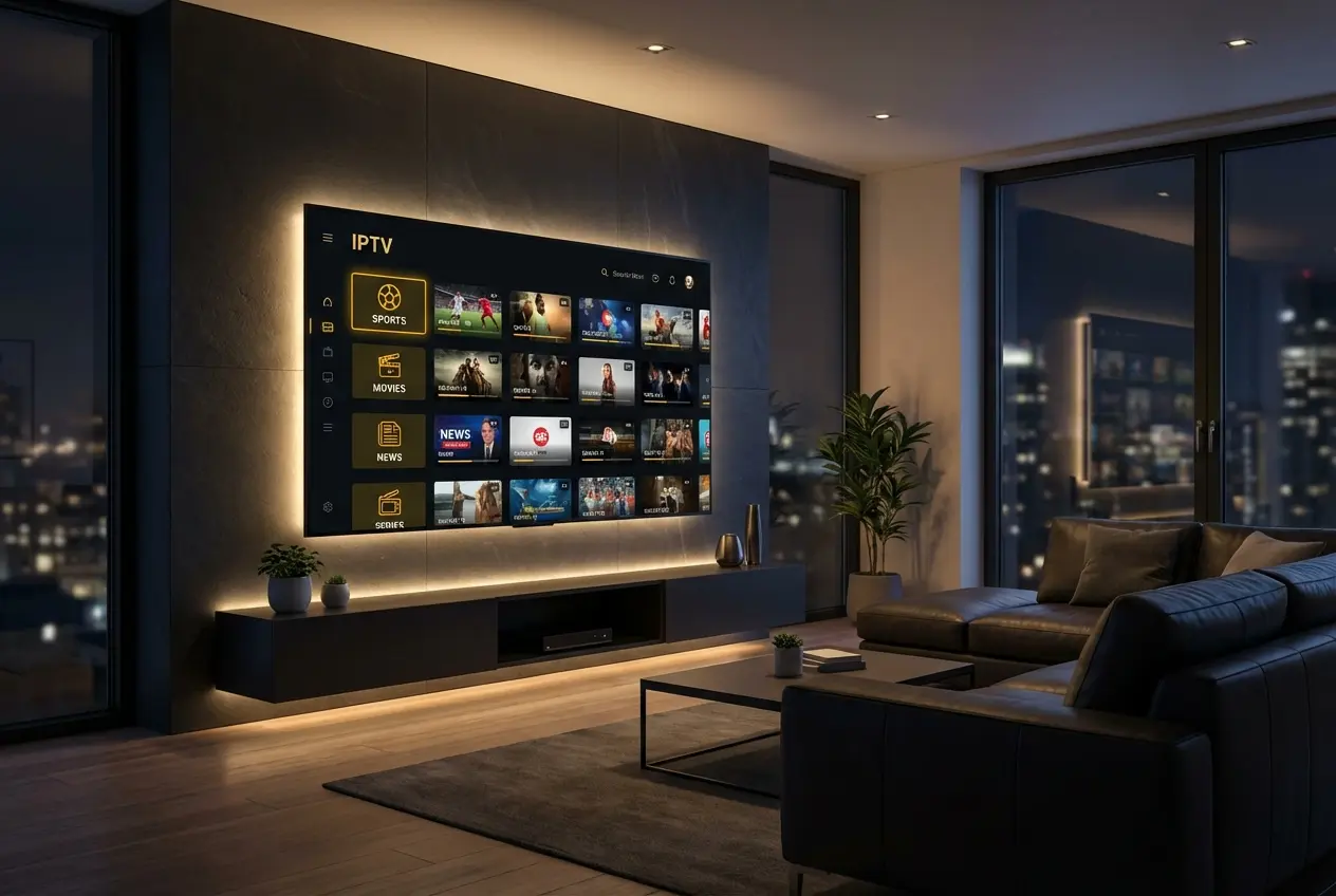 Interface d'IPTV Smarters Pro en cours d'utilisation sur Smart TV